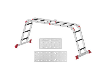 AMHANCIBLE EBAL01RD Red Multi-Purpose Folding Ladder