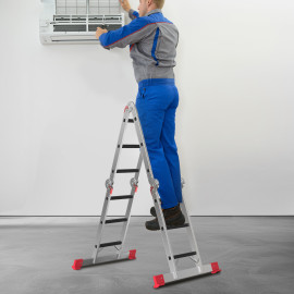 AMHANCIBLE EBAL01RD Red Multi-Purpose Folding Ladder