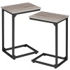 AMHANCIBLE C Shaped End Table Set of 2 HET02CGY