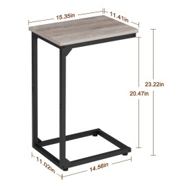 AMHANCIBLE C Shaped End Table Set of 2 HET02CGY