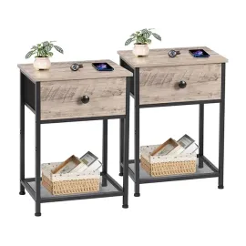 AMHANCIBLE Night Stand Set 2 HET03SDGY