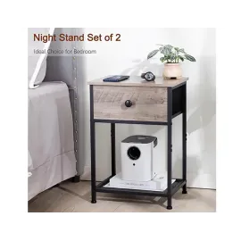 AMHANCIBLE Night Stand Set 2 HET03SDGY