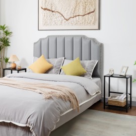  Set of 2 Nightstand with Steel Frame White HET03SQBK 