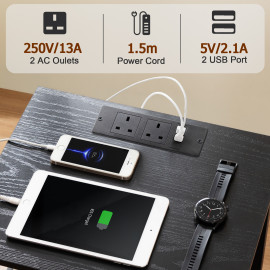 Bedside Table Side Tables with 2 Fabric Drawers for Bedroom HET052LBK