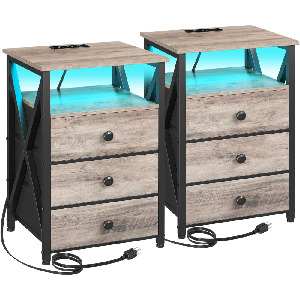 End Table with USB Port and Outlet HET053LGY