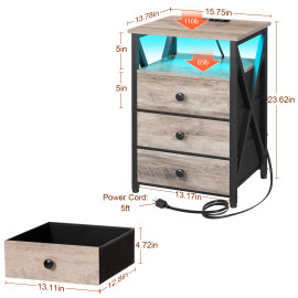 End Table with USB Port and Outlet HET053LGY