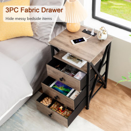 End Table with USB Port and Outlet HET053LGY