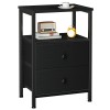Nightstand with Fabric Drawers Black HETS002BK-1