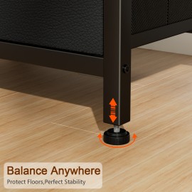 Nightstand with Fabric Drawers Black HETS002BK-1