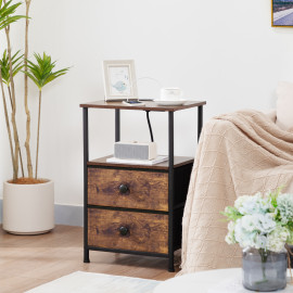 Small Nightstand with Charging Station HETS020PBR